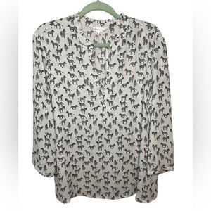DownEast Zebra Print Blouse XL Extra Large